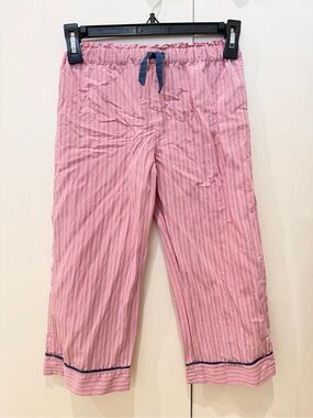 Kids Pink Striped Pants with Navy Trim